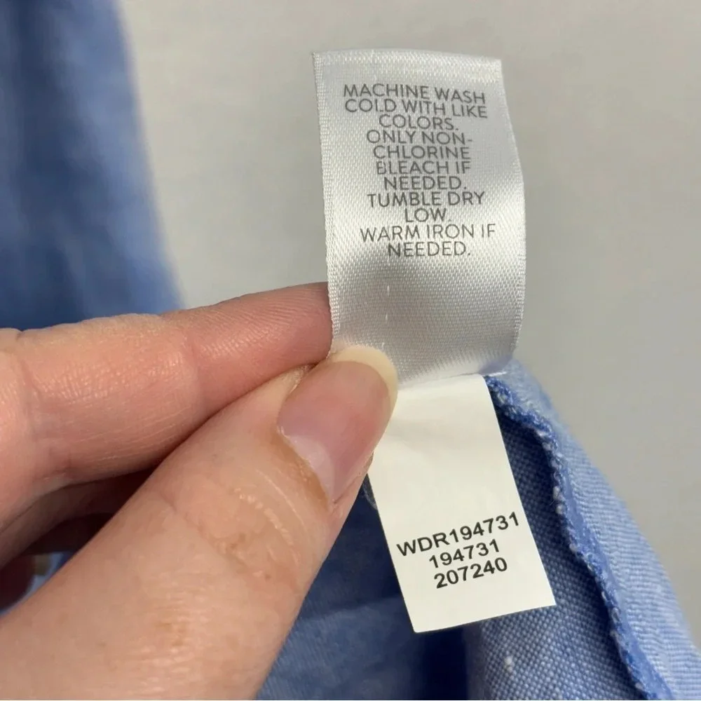 J. JILL Love Linen 100% Linen Button Down Sleeveless Blue Shirtdress S Pockets - Picture 7 of 9